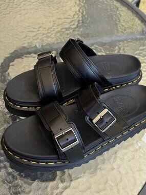 BRAND NEW!  DR. MARTEN'S Docs Black Slide Sandals, Size 9 US/42 EU Women's